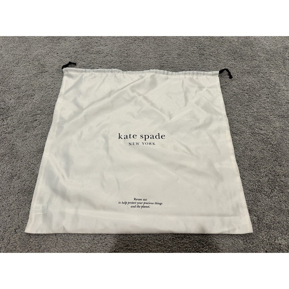 Kate Spade Ivory Drawstring Dust Bag Purse Handbag Storage Travel‎ 18x17.5